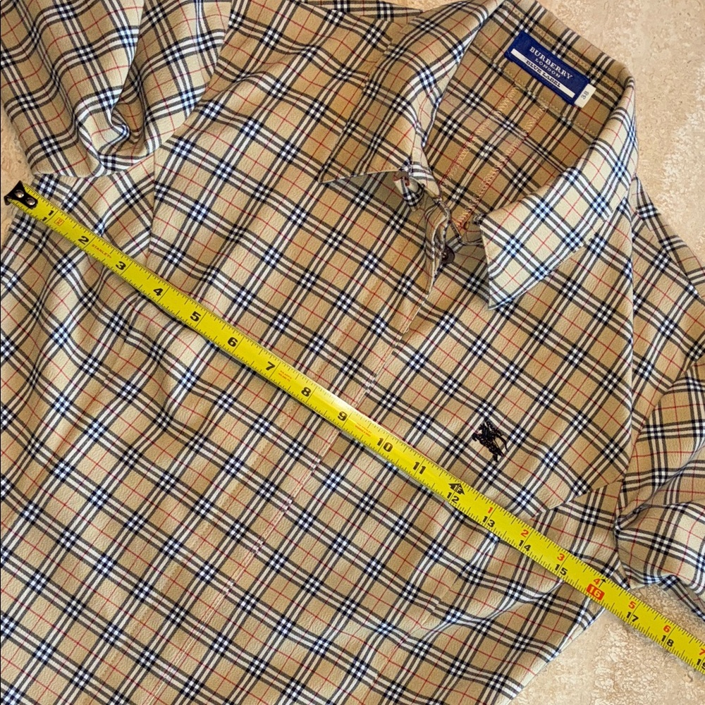 BURBERRY LONDON Blue Label dress black tan Classic plaid button down. VTG 38 EUC - Picture 14 of 17